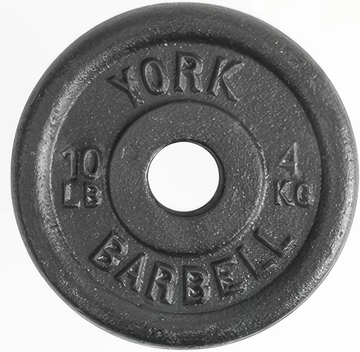 YORK 1” Standard Contour Cast Iron Plate 10lbs, Black
