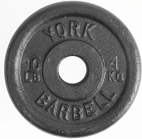 YORK 1” Standard Contour Cast Iron Plate 10lbs, Black