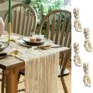 Your Magic Moment Cheesecloth Table Runner Ivory Set of 4 pc 142 in 12ft Long Cream Gauze Table Runner Bohemian Wedding Baby Shower Decorations Bridal Shower Decor Rustic Table Cloth Table Cover