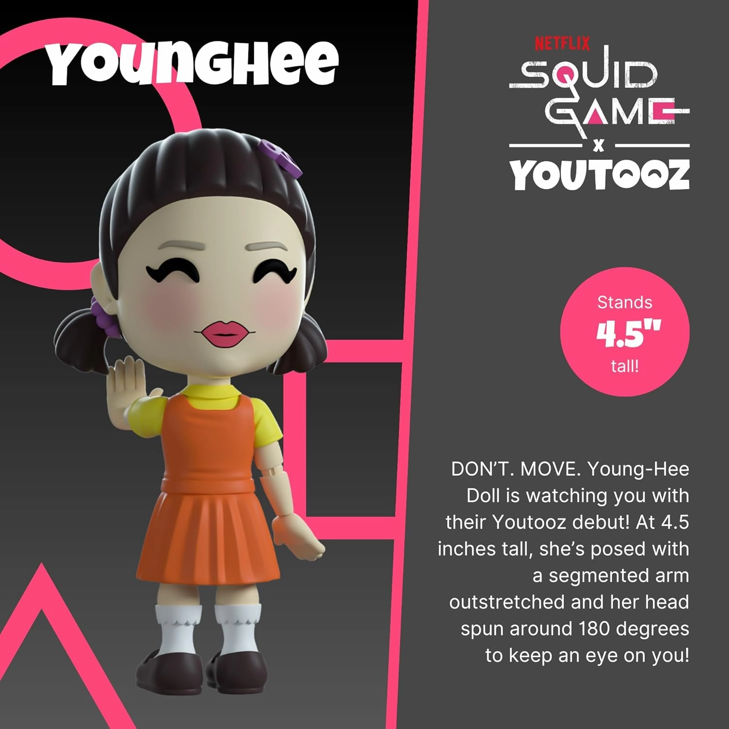 Youtooz Squid Game Young-Hee Doll 4.5" Inch Vinyl Figure, Young-Hee, Doll from Squid Game by Youtooz Squid Game Collection