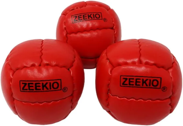 Zeekio Galaxy Juggling Balls - Premium 12 Panel Genuine Leather Balls - 130g - 67mm - Pack of 3 (Red)
