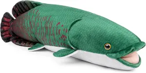 ZHONGXIN MADE Arapaima Plush - Lifelike Arapaima Gigas Fish Stuffed Animals, Soft Green 18inch Arapaima Fish Plushie Toy, Super Soft Plush Dolls for Kids Model Toys, Gifts for Kids