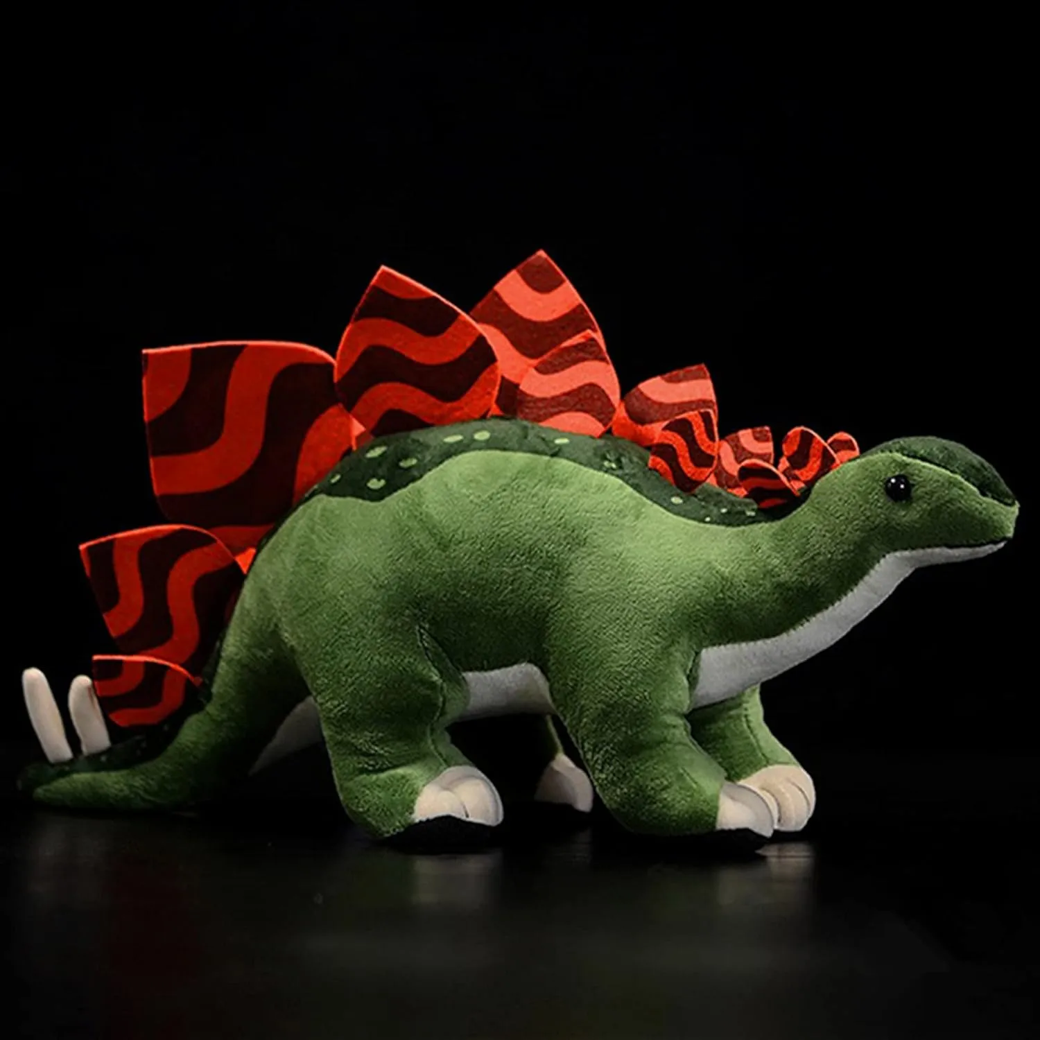 ZHONGXIN MADE Simulation Stegosaurus Dinosaur Stuffed Plush Toy - 16inch Green Dinosaur Tyrannosaurus Plushie, Figurines Stuffed Toys Soft, Gifts Collectible for Kids