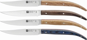 ZWILLING Henckels International Stainless Steel Traditional Steak Knives, Set of 4, Silver, Brown
